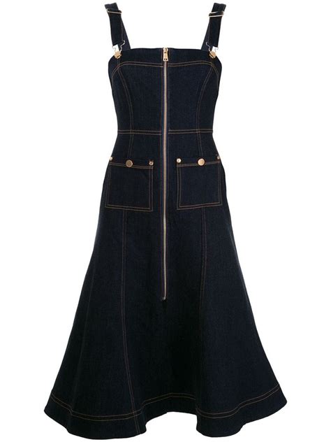 Alice McCall Azure Denim Pinafore Dress Blue