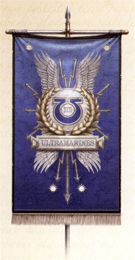 A Ultramarines Legion Banner Warhammer 40k Artwork Warhammer Art