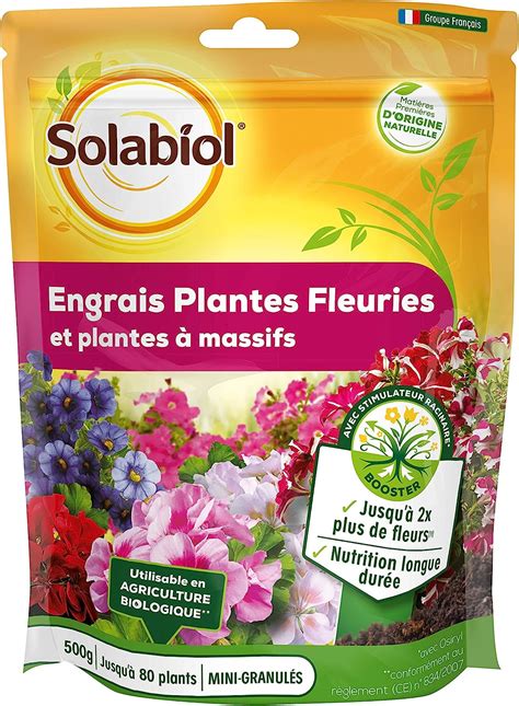 SOLABIOL Engrais Géraniums Et Plantes Fleuries 500g Nutrition