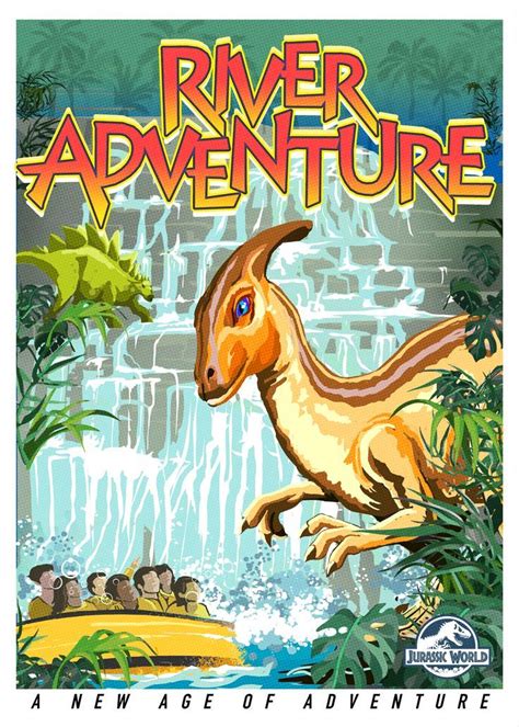 River Adventure Jurassic World Velocicoaster Attraction Poster