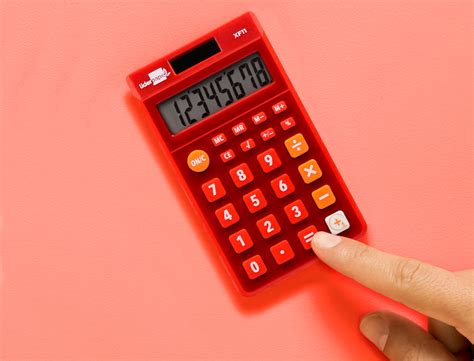 Enseigne Rouge Papier Calculatrice De Poche Liderpapel Xf