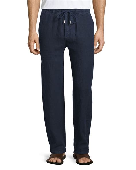 Lyst Vilebrequin Drawstring Linen Pants In Blue For Men