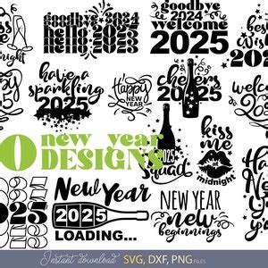 New Year Bundle Svg Png New Year Quotes Svg New Years Svg New Year