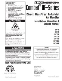 Combat Direct Fired Air Handler Installation Manual Roberts Gordon