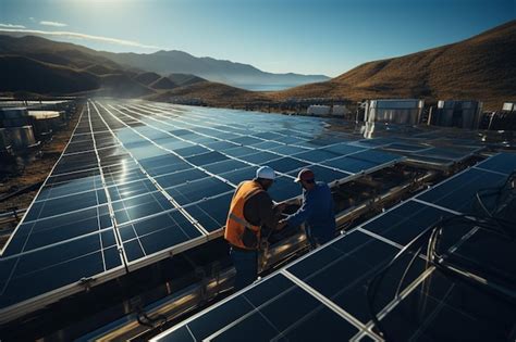 Atualmente os trabalhadores estão instalando painéis solares em uma