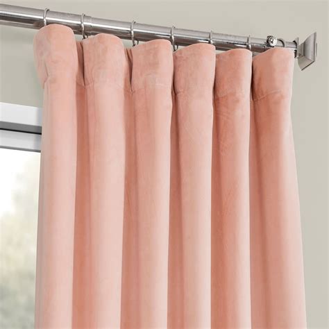 Peach Blossom Heritage Plush Velvet Curtain Velvet Curtains Peach