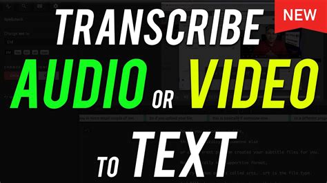 How To Transcribe Audio Or Video To Text Youtube