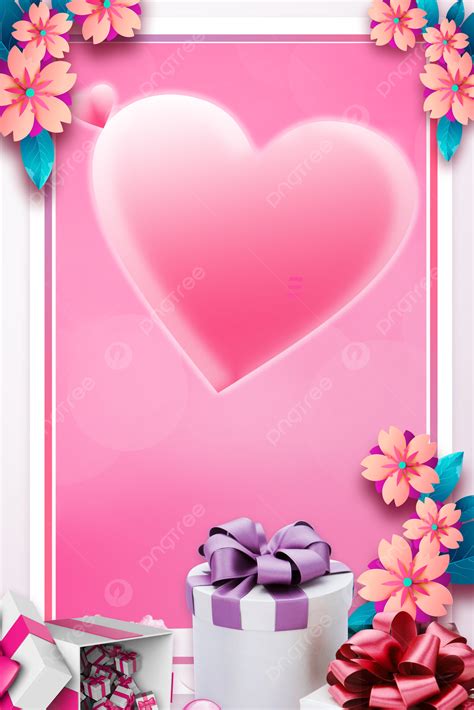 Pink Valentine S Day Theme Background, Pink, Valentine, Flat Background ...