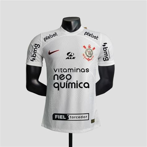 Camisa Corinthians I Todos Patrocínio 2023 2024 Versão Jogador Branca