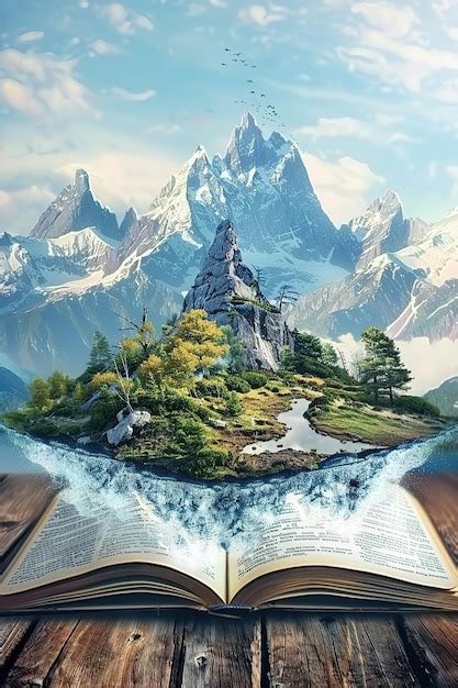 premium photo  book   picture   mountain landscape