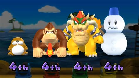 Mario Party Minigame Montymole Vs Donkey Kong Vs Bowser Vs Snowman