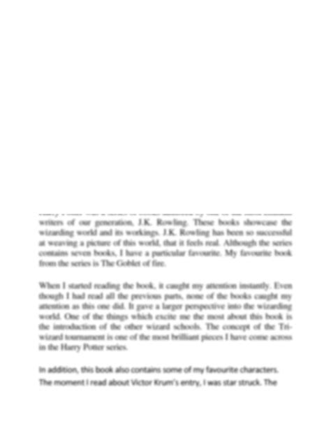 Solution My Favourite Book Harry Potter Series Essay Studypool