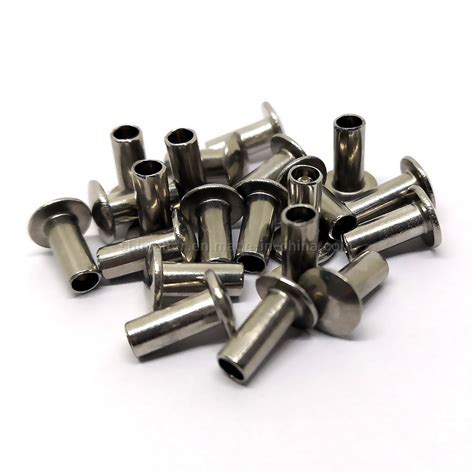 Custom Material Flat Head Hollow Semi Tubular Rivets Semi Tubular