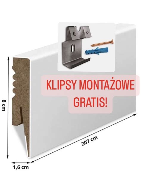 Nowe Listwy Przypod Ogowe Klipsy Monta Owe Cm Legionowo Kup