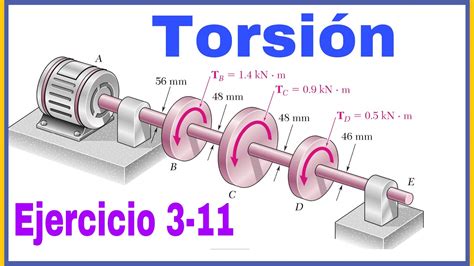 Resistencia De Materiales Torsión Y Esfuerzos Cortantes Ejercicio 3 11 Beer And Jhonston Youtube