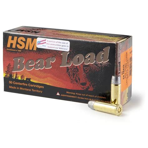 Hsm 500 Sandw Bear Load 440 Grain Lead Wide Flat Nose Gas Check 20 Rounds