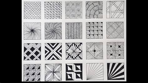 20 Zentangle Patterns Doodle Patterns Mandala Patterns Basic Part 2 Youtube