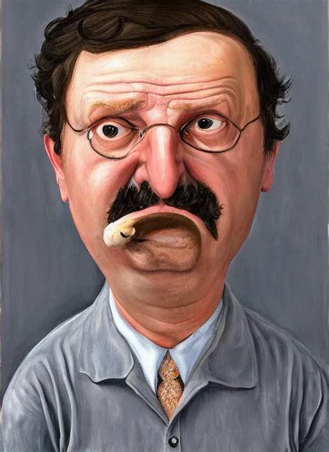 Real Life Bob Belcher Painted By Lucian Freud Highly Stable Diffusion