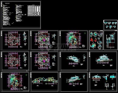 某大型楼盘豪华型别墅建筑设计cad施工图含设计说明）住宅小区土木在线