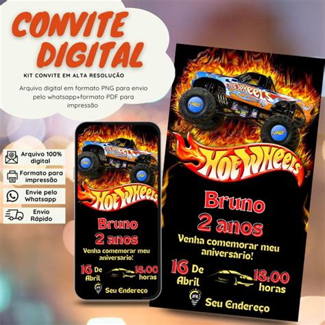 Convite Digital Hot Weels Elo Produtos Especiais