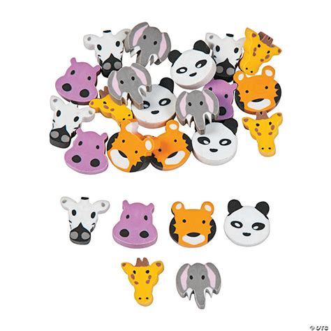 Mini Zoo Animals Erasers | Oriental Trading