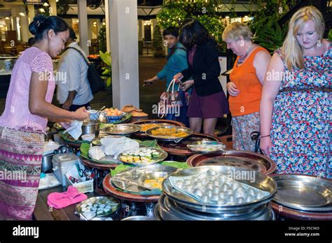 Tourists shopping at Silom Village Centre, Bangkok, Thailand Stock ...