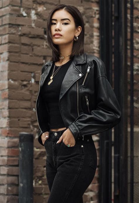 Pin by Eli Díaz on Edgy fashion Leather jacket Cropped leather