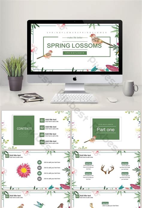 spring flowers ppt template | PowerPoint PPTX Free Download - Pikbest