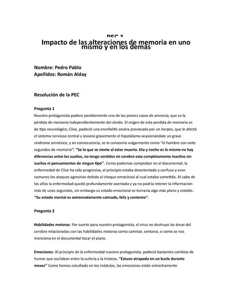 Pec Psicologia De La Atenci N Y La Memoria Pec Impacto De Las