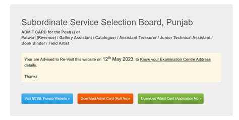 Psssb Punjab Patwari Admit Card Know Exam Center