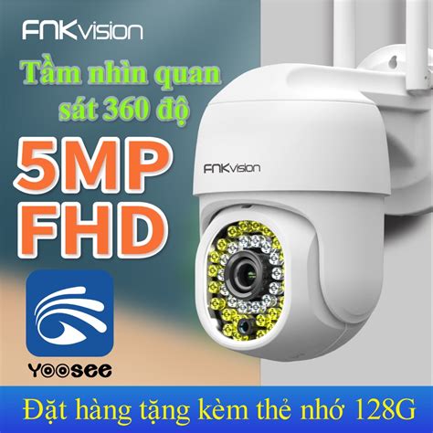 FNKvision Camera Ngoài Trời PTZ Xoay 360 Chống Nước YooSee Full HD