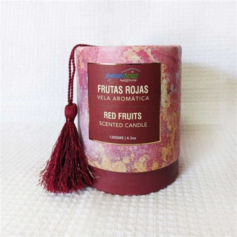 Vela Aromática Frutas Rojas 120 gramos Con borla Premierhouz