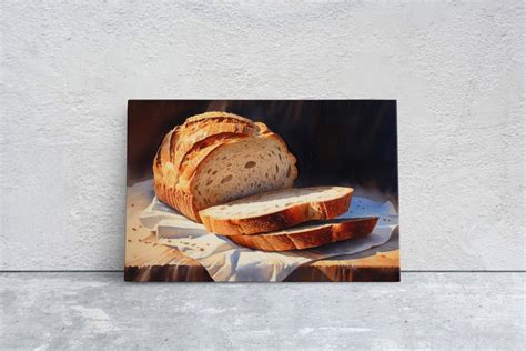 Bread Painting, Still Life, Loaf of Bread, Kitchen Decor, Dining Room ...