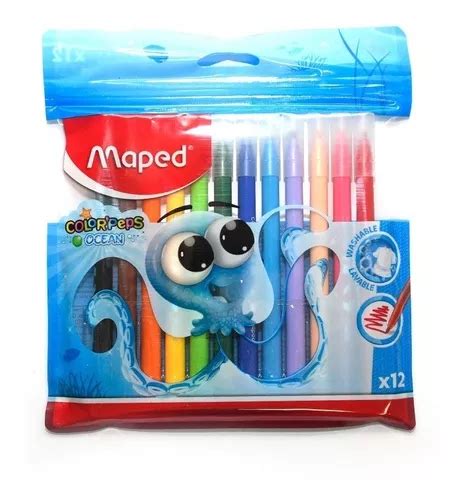 Plumones Maped Ocean Color Peps Piezas Agua Delgado