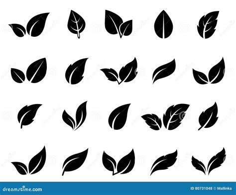 Leaf Icons Set Stock Vector Illustration Of Fuel Natural 80731048