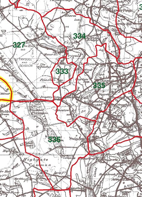 GENUKI: Wombourne Parish and Township Boundaries Pre-1850, Staffordshire