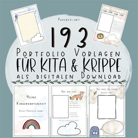 193 Portfolio Vorlagen für Kindergarten und Krippe Etsy de