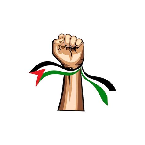 Premium Vector Palestine With Flag And Hand Logo Vector Illustration