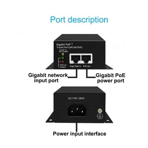 Poe 455 30W60w 90W Injector Af At Bt Hi Grade POE Power Supply For