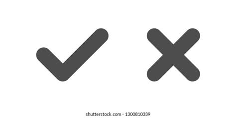 Check Mark Icons Tick Cross Vectors Stock Vector Royalty Free 1304438683