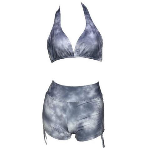 Ripley ROPA DE BAÑO LICRA MUJER GRIS BIKINI SHORT TOP GL 22