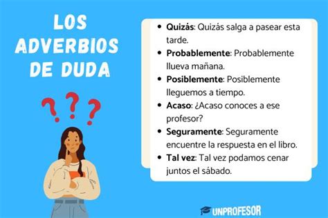 Cuáles son los ADVERBIOS de duda con ejemplos