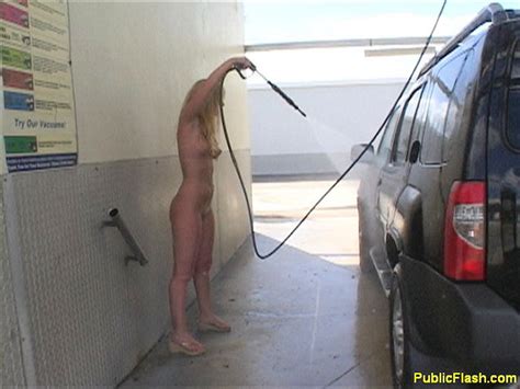 Shapely Blonde Washes Car Naked In Public At Florida Car Wash Porn Pictures XXX Photos Sex