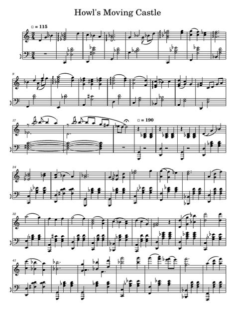 howls moving castle solo piano