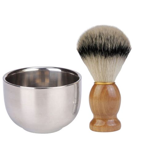 Stainless Steel Shaving Bowl and Shaving Brush Set. Perfect Wet Shaving ...