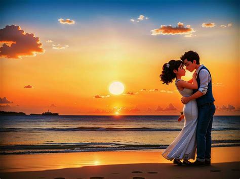 Love - romantic couple beach sunset 26555931 Stock Photo at Vecteezy