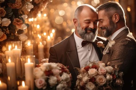 Premium AI Image Happy Male Couple Nontraditional Orientation Gay LGBT Romantic Relationship