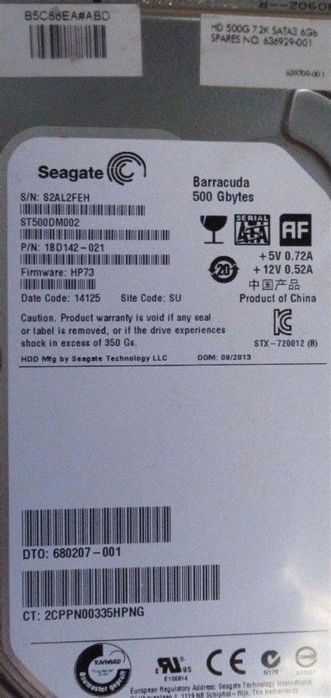 Seagate Barracuda ST500DM002 1BD142-021 3 5in 500GB 7200rpm 16MB Cache HDD