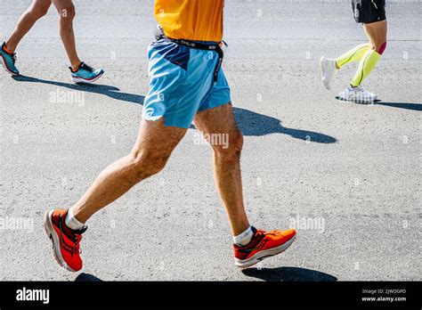 Ekaterinburg Russia August 7 2022 Legs Male And Female Runners