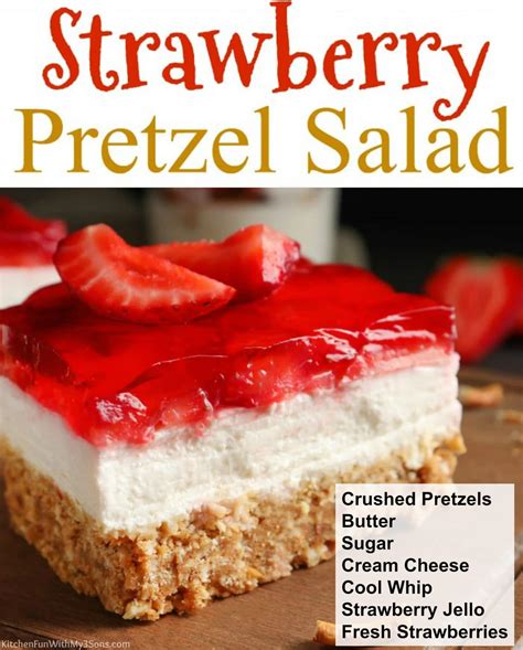 Strawberry Pretzel Salad Kitchen Fun With My 3 Sons